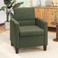 Fabric Accent Chair, Modern Armchair with Seat Cushion and Non-Slip Pads for Living Room, Bedroom, Dark Green