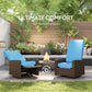 Outdoor Rattan Wicker Lounge Chair with Footrest & Soft Cushion for Patio, Garden, Backyard, Cream White