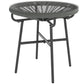 Rattan Side Table, Round Outdoor Table, with Round PE Rattan and Tempered Glass Table Top for Patio, Garden, Dark Grey
