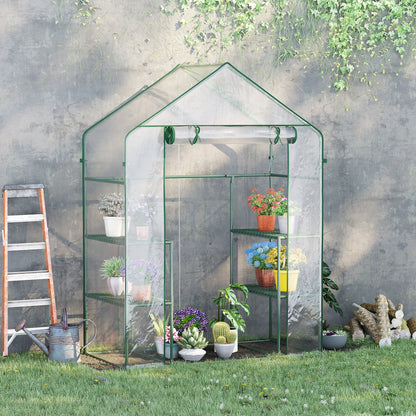 56" x 29" x 77" Clear Mini Greenhouse with 4 Shelves