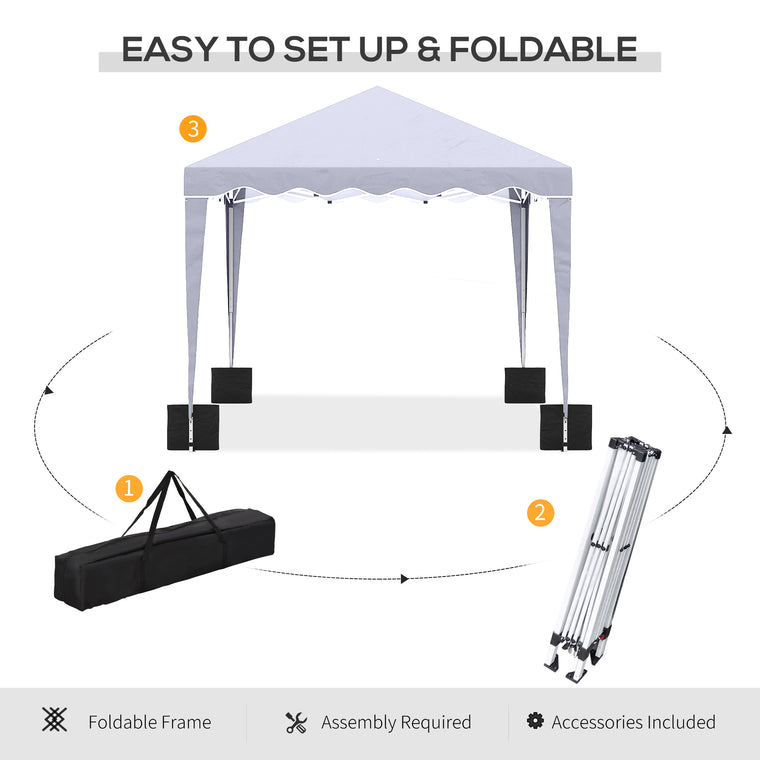 10' x 10' White Pop Up Party Tent with Sand Bags