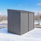 4.6' x 9' Steel Outdoor Storage Shed, Lean to Shed, Metal Tool House with Foundation Kit, Lockable Doors, Gloves and 2 Air Vents for Backyard, Patio, Lawn, Grey