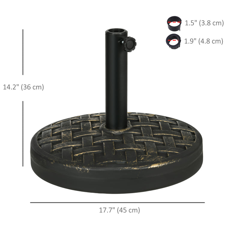 40lb Bronze Concrete Umbrella Base with Rattan Effect