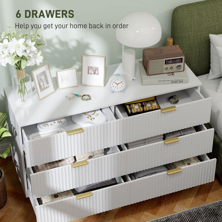 6-Drawer Dresser with Gold Legs