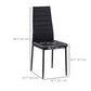 High Back Dining Chairs, Modern Upholstered PU Leather Accent Chairs with Metal Legs for Kitchen, Set of 4, Black