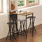 Set of 4 Foldable Barstools, Counter Height Bar Stools with Footrest and Steel Legs for Kitchen Island, Black