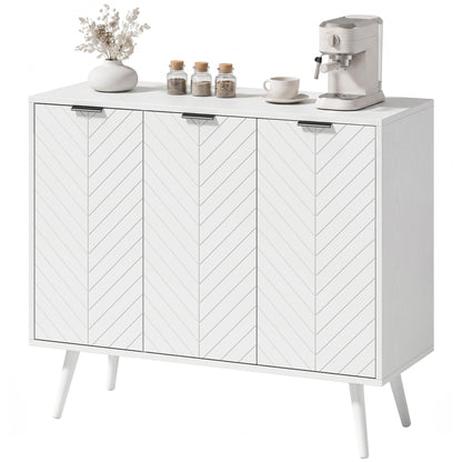 Sideboard Buffet Cabinet with 3 Doors - White