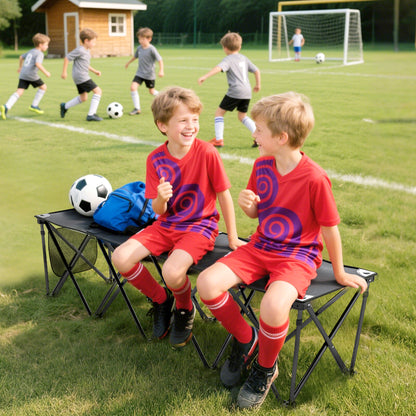 Portable 4-Seater Folding Team Bench with Carry Bag