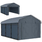 Metal Carport, Heavy Duty Garage Car Shelter with Galvanized Metal Roof and Removable Sidewalls, Light Grey