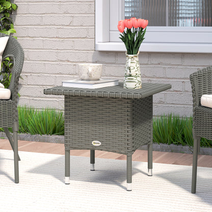 20" Wicker Side Table with Full Woven Top
