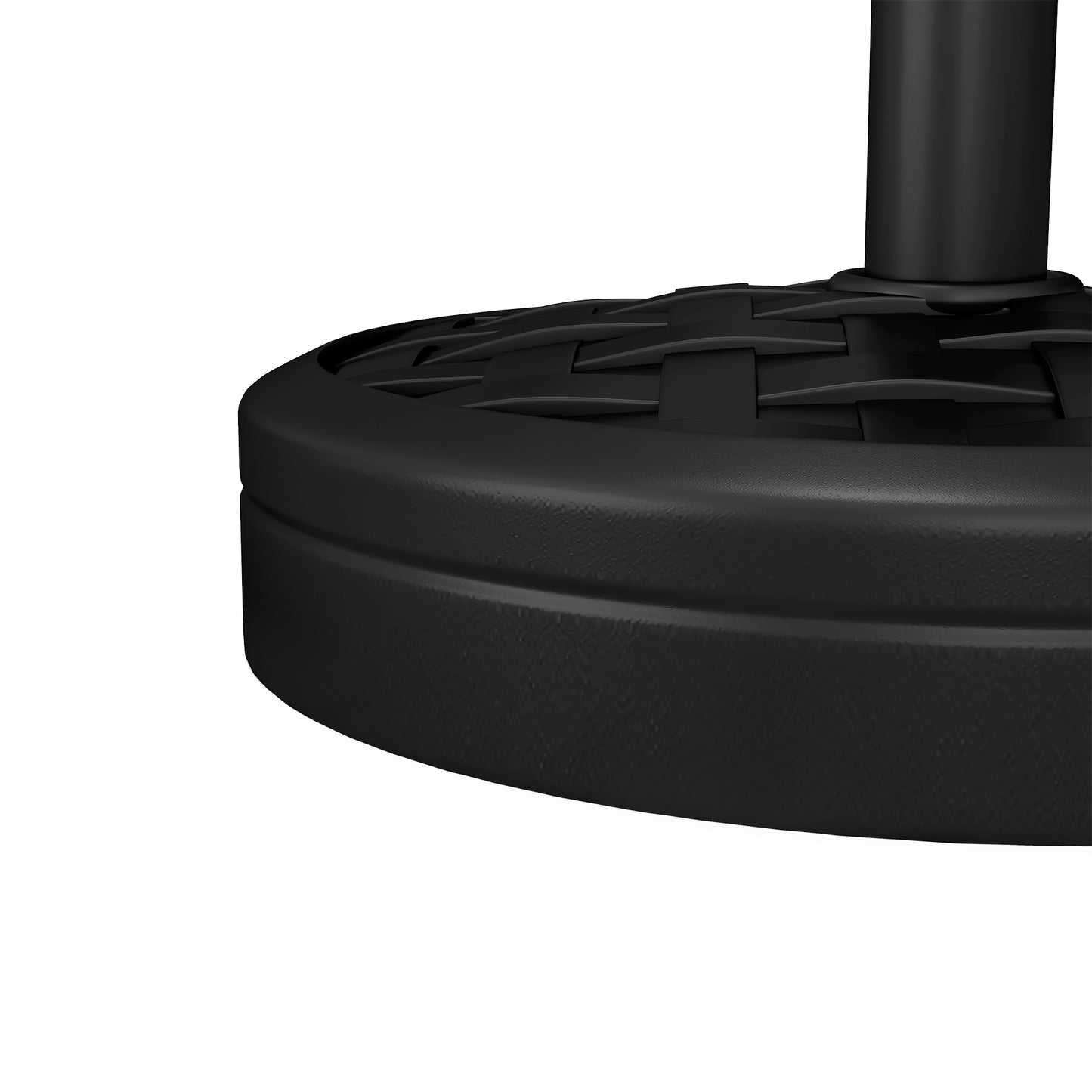 40lbs. Concrete Umbrella Base with Rattan Effect, Heavy Duty Parasol Stand for Outdoor Patio Umbrella, Black
