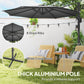 10' Offset Patio Umbrella Cantilever Umbrella with Aluminium Pole 360° Rotation and Tilt Adjustment, Grey