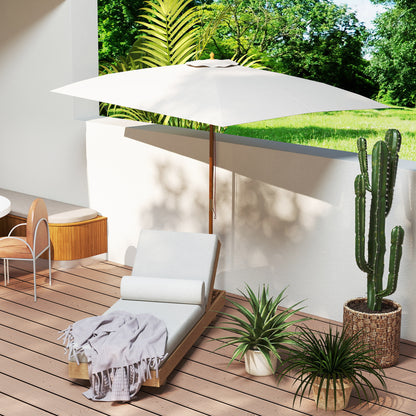 Patio Umbrella Market Patio Sun Umbrella Rectangle Cream White