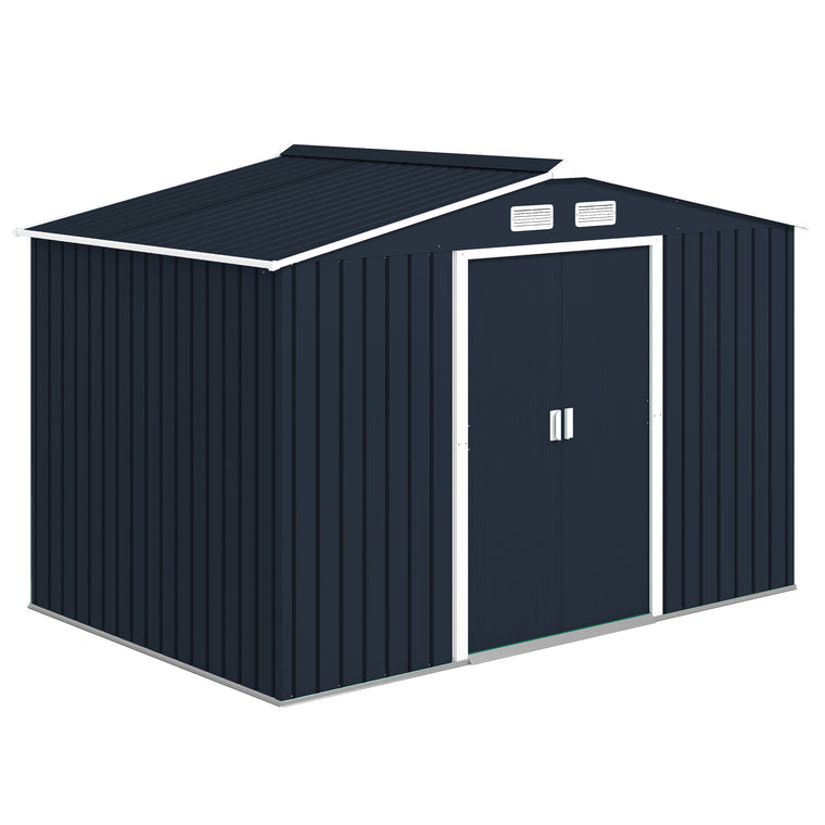 9.1' x 6.4' x 6.3' Garden Shed with Double Doors