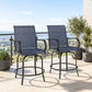 Outdoor Bar Stools Set of 2, 360° Swivel Bar Height Chairs, 26.8" x 29.5" x 48.4", Tan - Natural