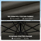 11.3 ft Cantilever Patio Umbrella with Light, Cover, Aluminium UPF50+ Offset Outdoor Umbrella Parasol, Dark Grey