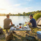 Folding Picnic Table Heavy Duty Camping Table 34" x 34", Indoor Outdoor Use for Picnic, Beach, BBQ, Grey