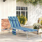 Tanning Chair with Face Hole and Side Table, Folding Outdoor Lounge Chair with Carry Straps, Side Pocket, Blue Stripe