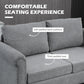 Vintage Loveseat, Upholstered Love Seat Furniture, Chenille-feel Fabric 2 Seater Sofa Couch with Rolled Arms, Gourd-Shaped Rubber Wood Legs for Living Room, Light Grey