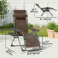 Zero Gravity Chair Set of 2, Folding Reclining Outdoor Lounge Chair with Cup Holder, Headrest, Brown