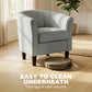 Accent Chair Modern Upholstered Living Room Chair with Ottoman and Pocket Spring Cushion Grey