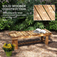 Outdoor Garden Bench, Backless Patio Fir Wood Stool, Armless Loveseat, 43.25" x 15" x 13.75", Carbonized