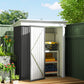 Outdoor Storage Shed, Steel Lean-to Shed with Adjustable Shelf, Lock, Gloves, 5'x3'x6', Dark Grey