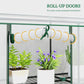 Lean-to Greenhouse with 3 Tier Shelves, Mini Greenhouse with 3 Roll-Up Doors for Indoor Outdoor, White