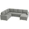 Pull Out Sofa Bed, Sleeper Sofa Couch with Hidden Storage, Chaise Lounge, Velvet Upholstery