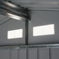 9'x6.3'Garden Storage Outdoor Shed w/ Floor Foundation Outdoor Yard Metal Tool Storage House Grey White