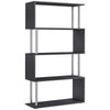 5-Tier S-Shaped Geometric Bookcase - Black