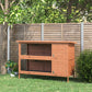 54"L 2-Story Large Rabbit Hutch Bunny Cage Wooden Pet House Small Animal Habitat with Lockable Doors, No Leak Tray and Waterproof Roof for Outdoor/Indoor Orange