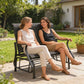 Garden Double Gliding Chair, Patio Glider Armchair for Outdoor, Backyard Mesh Seat and Backrest, Steel Frame Black