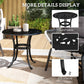 Ф23.6" Round Outdoor Side Table, Cast Aluminum Frame Patio Coffee Side Desk for Patio, Garden, Balcony, Black