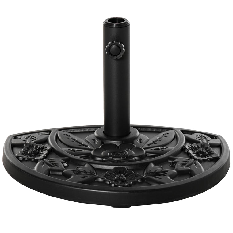 20 lb Black Concrete Half Umbrella Base, Heavy Duty