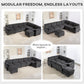 Oversized U-Shape Modular Corduroy Sectional - Charcoal Grey