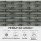 6 Pcs Patio Furniture Set with Wicker Recliner Chairs, PE Wicker Sectional Sofa Set with a 3-Seat Sofa, 2 Footstools, Table, 2 Recliner Chairs, Grey