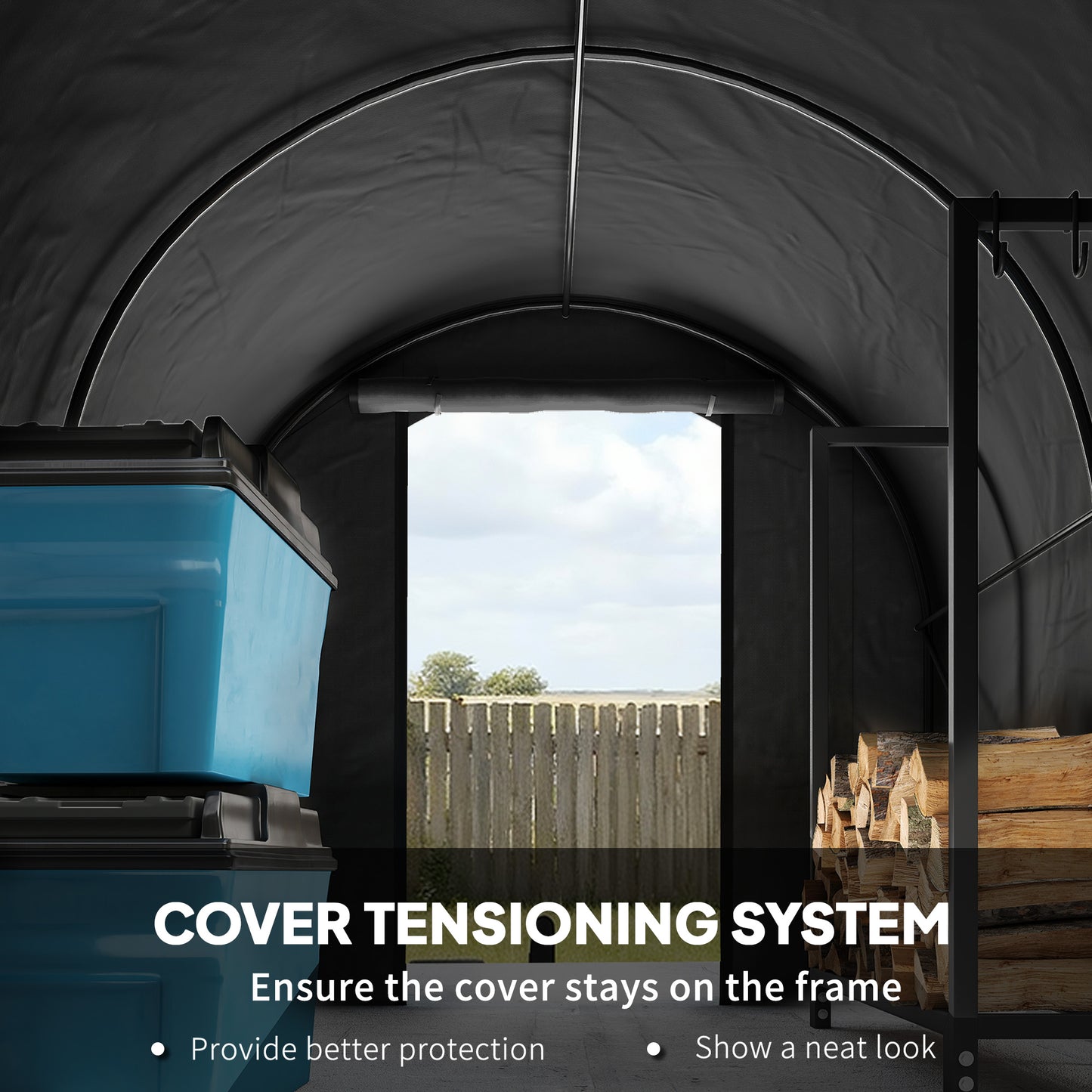 Outdoor Storage Shed, Heavy Duty Galvanized Steel Portable Shed for Bike, Motorcycle, Garden Tools, Black