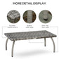 Rattan Coffee Table Outdoor Side Table, 35.4" x 19.7" Small Wicker Patio Furniture with All-Weather PE for Garden, Balcony, Backyard, Poolside, Grey