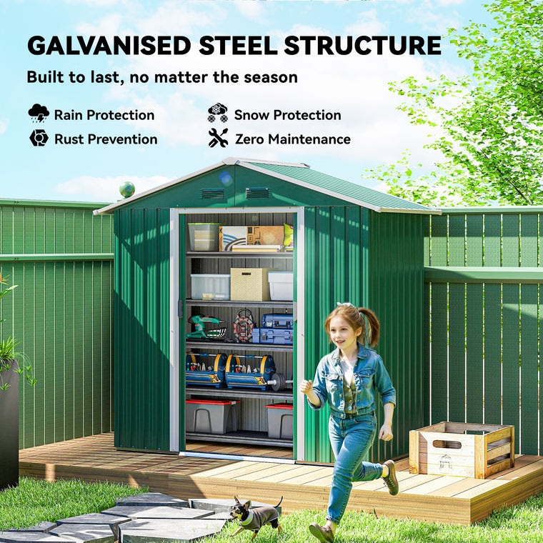 6.5' x 3.5' Storage Shed with Double Sliding Doors and Vents
