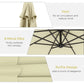 10' Deluxe Patio Umbrella, Outdoor Market Parasol, Banana Hanging Offset Sunshade with Crank, Cross Base, Beige