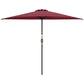 9ft Half Round Umbrella Outdoor Patio Garden Balcony Parasol Window Sun Shade w/ 5 Ribs Wine Red