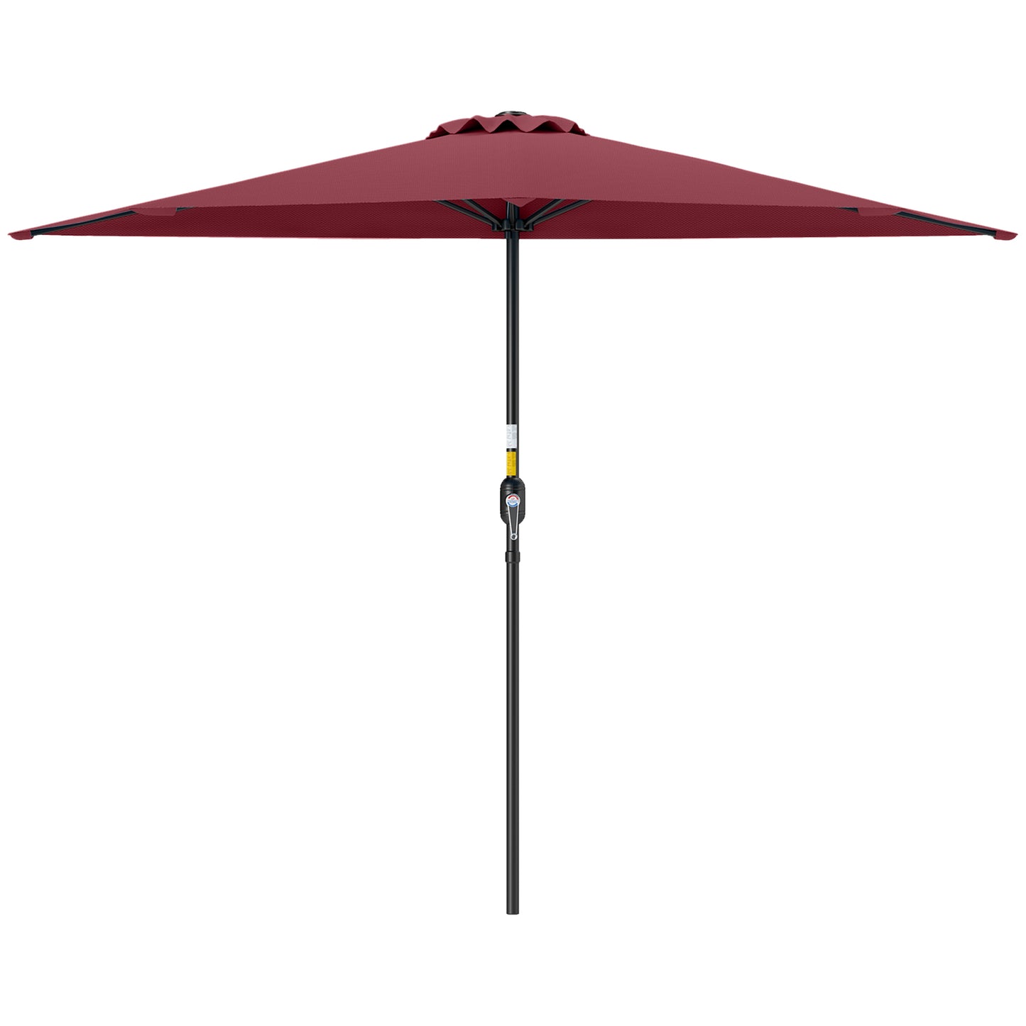 9ft Half Round Umbrella Outdoor Patio Garden Balcony Parasol Window Sun Shade w/ 5 Ribs Wine Red