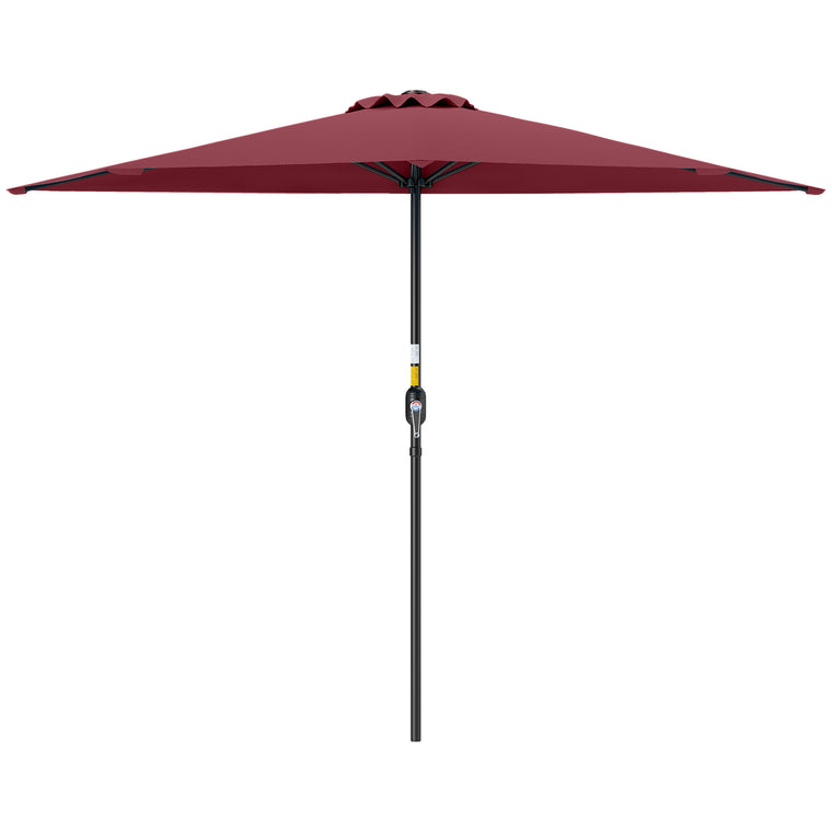 9' Wine Red Half-Round Balcony Patio Umbrella with 5 Ribs