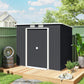 7' x 4' Galvanized Steel Garden Shed with Foundation Kit