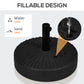 Umbrella Base, Heavy Duty Fillable Base Holder with Steel Pole, Round Parasol Stand for Patio, Outdoor, Backyard, Black
