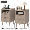 Nightstand Set of 2 with Charging Station