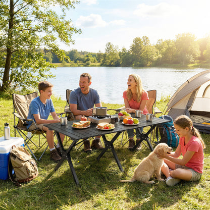 4ft Waterproof Folding Camping Table, Roll-Up Top