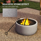18" Grey Round Wood-Burning Fire Pit with Spark Screen