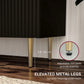 Modern Kitchen Storage Cabinet, Sideboard Buffet Cabinet with Adjustable Shelves and Metal Legs for Kitchen, Black